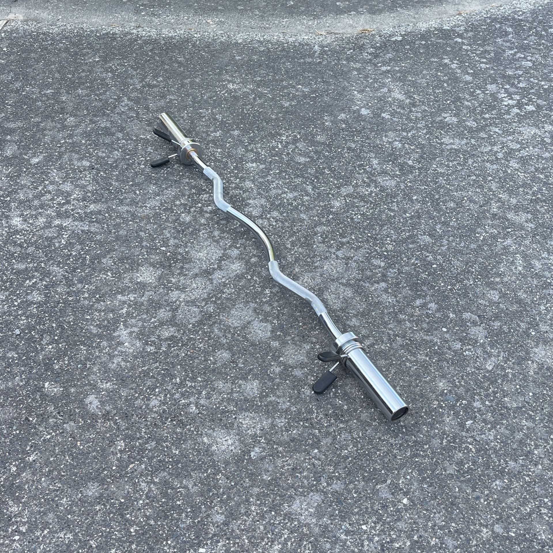 Curl Bar With Weight Clips