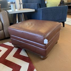 Leather Storage Ottoman