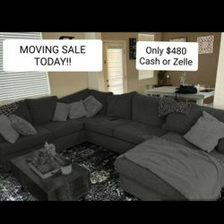 Gray Sectional Couch Sofa With Chaise 