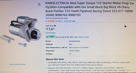 Starter For Small Block Chevy 153 Tooth