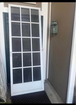White Aluminum French Style Screen Door