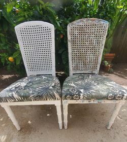 Cane / faux bamboo chairs