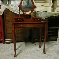Modern Cherry Makeup Table / Vanity with Mirror