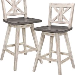Counter Chairs (Set of 2), 360 seat swivel
