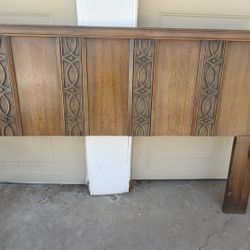 Mid Century Lane Headboard Brutalist Style Walnut MCM 1960s-1970s