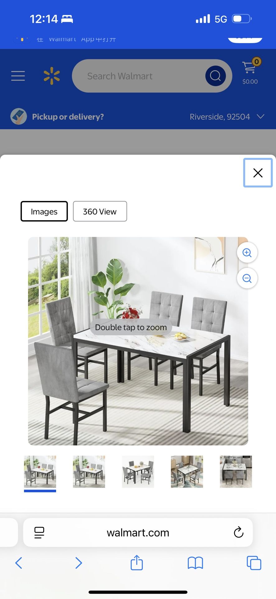 LinkRomat 5-Piece Marble Dining Table Set, Modern Kitchen Table and 4 Upholstered Grey PU Chairs for Dining Room, Dinette, Compact Space Saving Dining