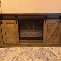 Tv Stand Barn Style With Fire Place 