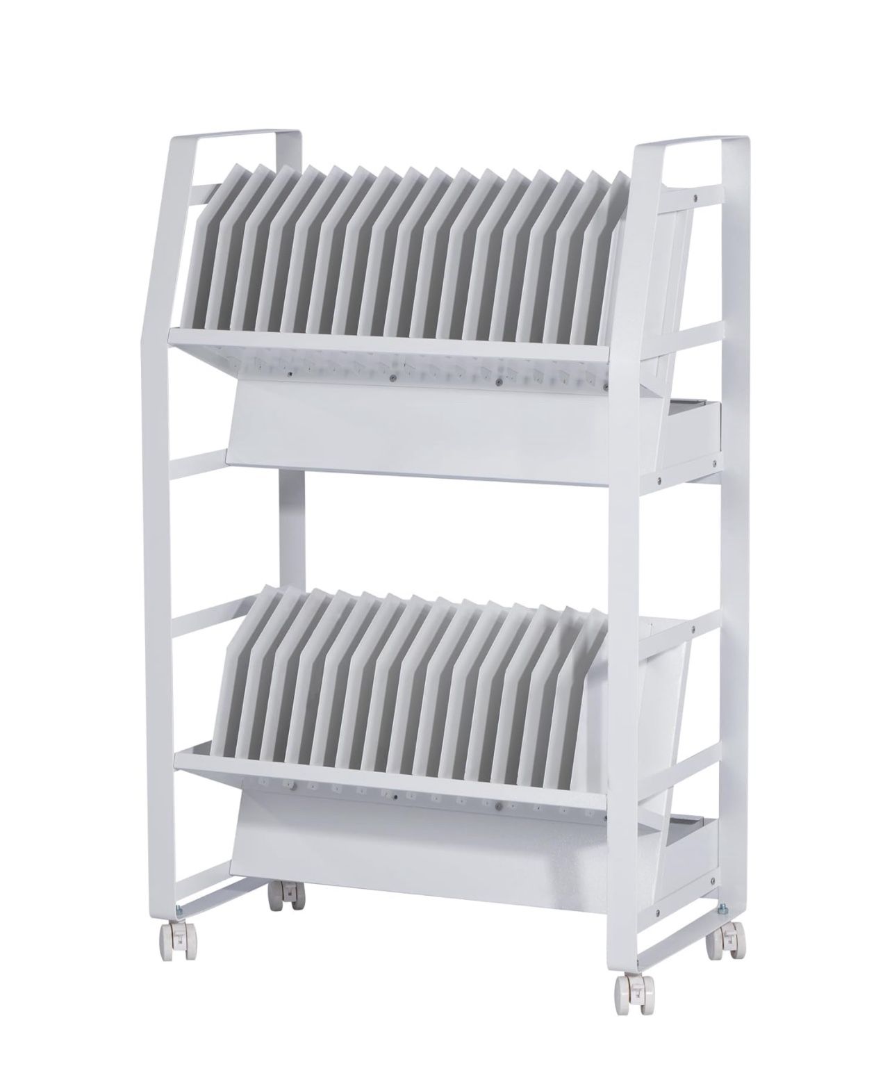 Chromebook Open Charging Cart, Mobile Charging Cart for iPads, Laptops, Chromebooks, Compatible with Any Screen Size, Easy Access Slots, Removable Div