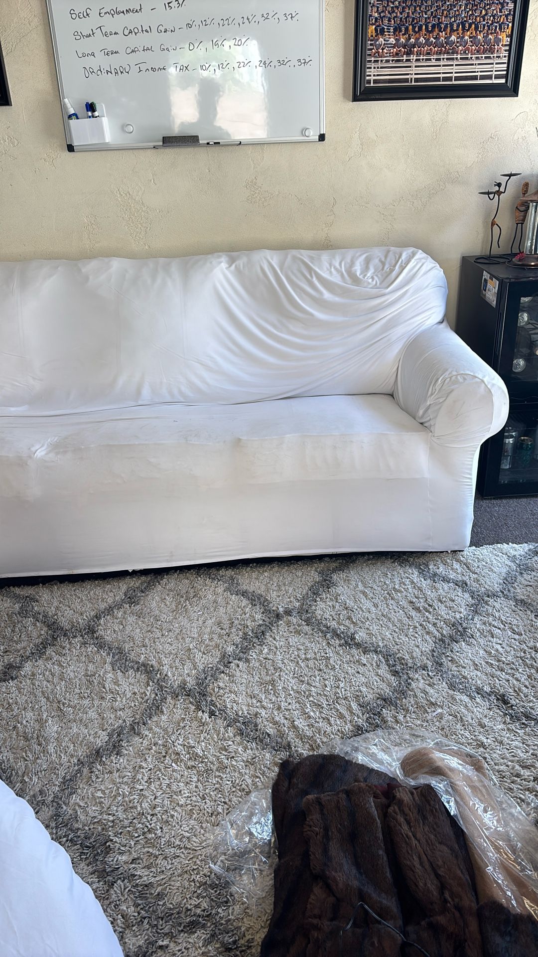 Free White Couch With Full Size Bed