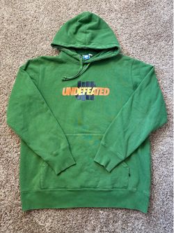 Undefeated 5 Strike Icon Logo Pullover Hoodie Mens Size Large Green