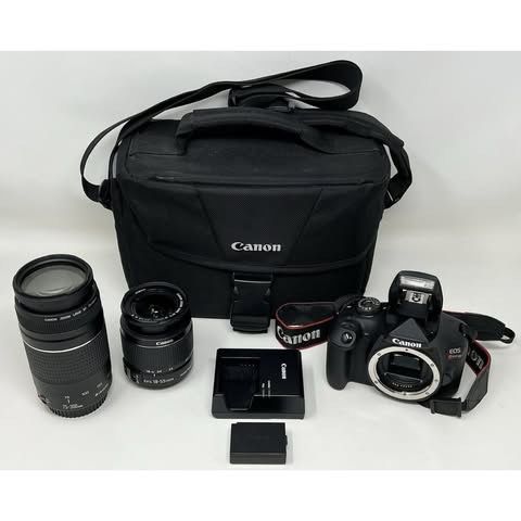 Canon EOS Rebel T7 DSLR Camera, 18-55mm f/3.5-5.6 + 75-300mm f/4-5.6 Lens Bundle