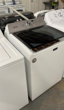 Maytag Top Load Washer – Glass Lid, HE, White