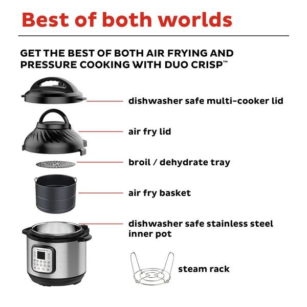 $95 Instant Pot Duo Crisp 11-in-1 Air Fryer and Electric Pressure Cooker