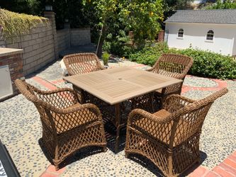 5-piece resin wicker outdoor dining set