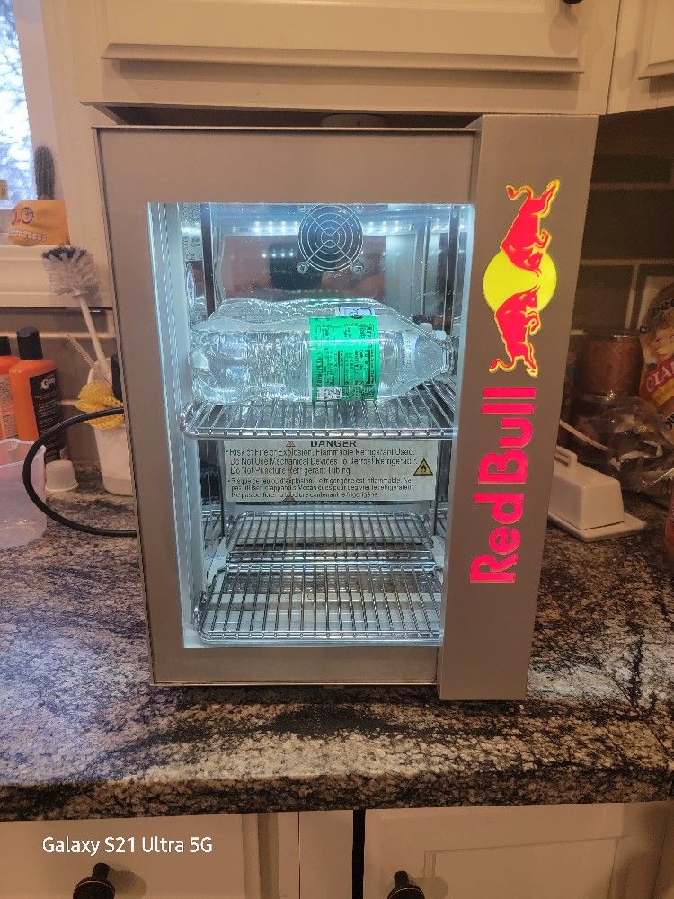 Little Red Bull Fridge Perfect For Man Cave .