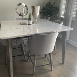 Marble Dining Table With 4 Chairs From Havertys