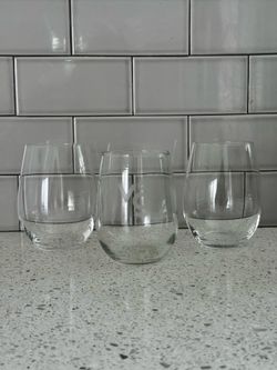 Set of 3 Stemless Wine Glasses