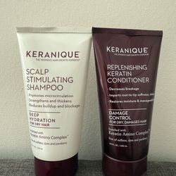 KERANIQUE SCALP STIMULATING SHAMPOO & REPLENISHING CONDITIONER FOR DRY HAIR  