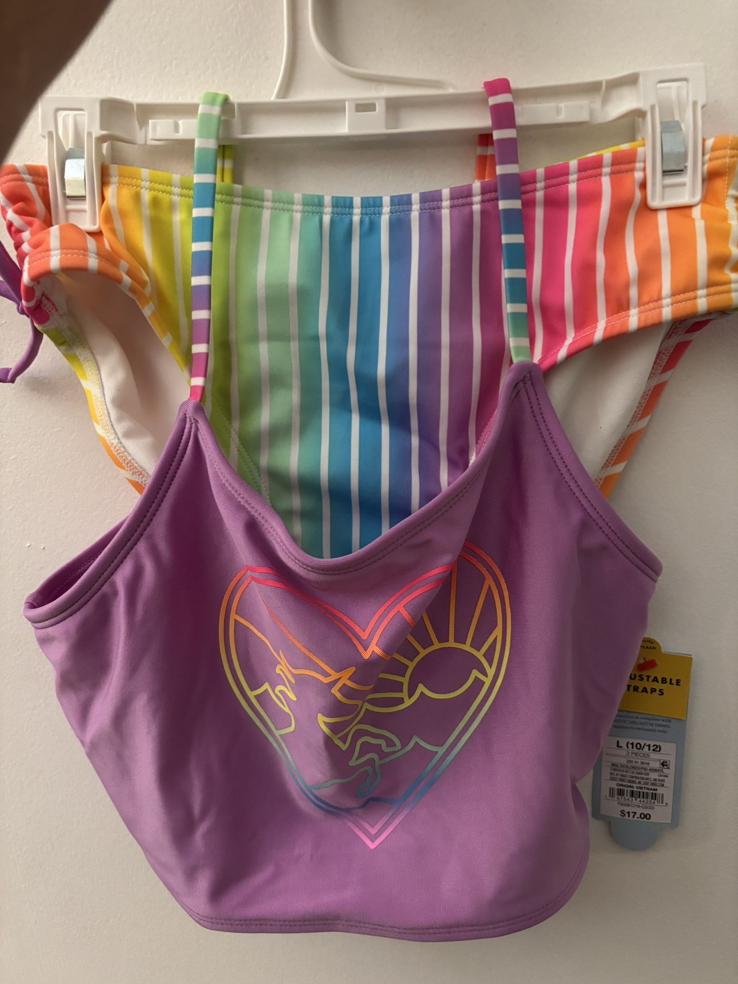 New with tags Cat and Jack girls 2 piece bikini size Large (10/12)