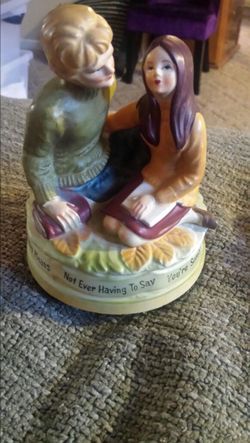 A antique that spins slowly and place soft music