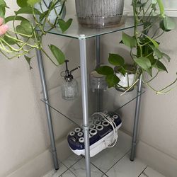 Glass tiered shelf