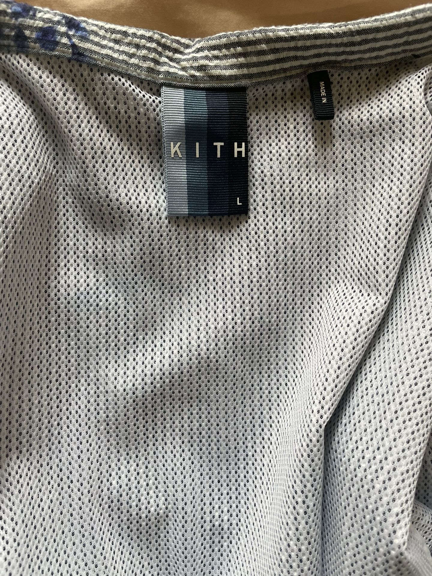 【Kith】Floral Seersucker Kimono Jacket Kith Blue Floral Print Seersucker Kimono Jacket Large for