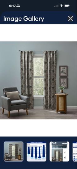 Style Selections 84-in Ivory Floral Room darkening Rod Packet Curtain Panel Pair
