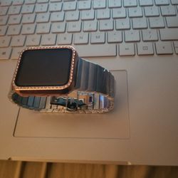 Apple watch series 3 / 42 MM with multiple bands and Multiple cases excellent condition. Included Is A Deluxe 5/way Multiple Device Charging Station.