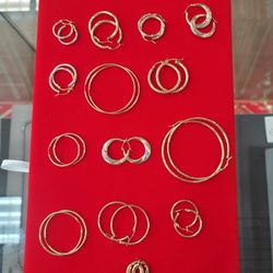 10k Gold Hoops Earings 