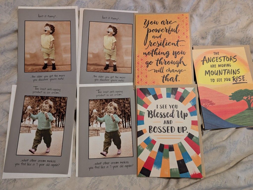 FREE! 4 Birthday Cards With Envelopes And 3 Inspirational Cards With Envelopes