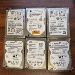 2.5” Laptop SATA HDD Lot, Tested. 1TB + Three 500GB = 2.5TB total