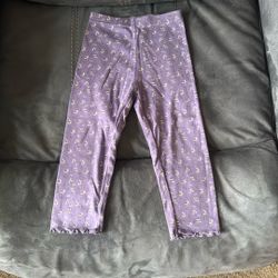 Gymboree 3T Girls Purple Flower Leggings Stretch Pants 