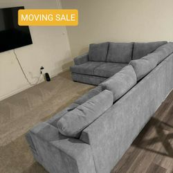 Gray Sectional Couch Sofa 