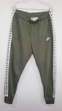 Nike Men's L Repeat Taping Skinny Fit  Sweatpants Front Drawstring Olive Khaki  Excellent Condition PRICE Is Firm Cash Only