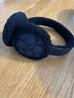 Coach Black Shearling Earmuffs
