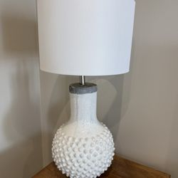 Pair Of Ceramic Table Lamps With Textured Base