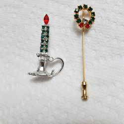 Christmas Brooch And Stick Pin