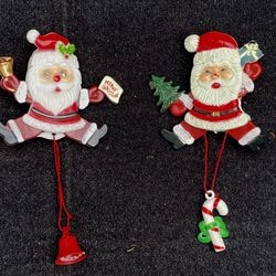 VTG 1970s Mechanical Santa Pins/Brooches