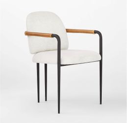 Avont White Performance Fabric Dining Armchair Crate & Barrel CB2