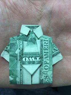 Origami 2 dollars bill shirt :)