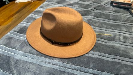 Wide Brim Felt Fedora Hat – Camel Brown