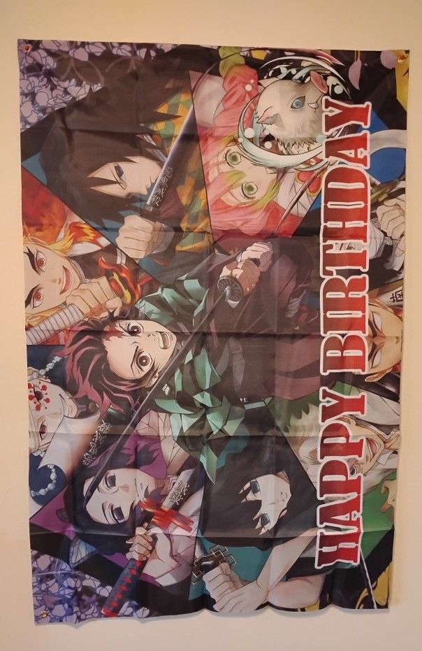 Anime Happy Birthday Banner 3 Ft x 5 FT