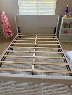 Queen size velvet bed frame