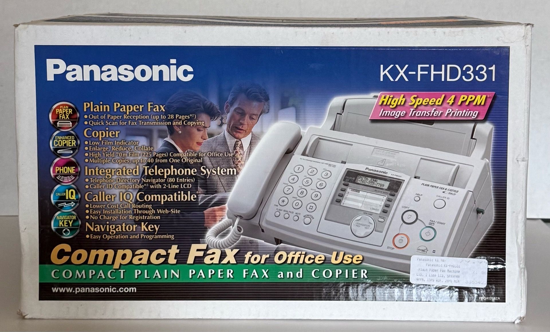 BRAND NEW IN BOX - Panasonic KX-FHD331 Fax & Copier High Speed - 4PPM