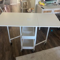 Collapsing Table Work Station On Wheels 