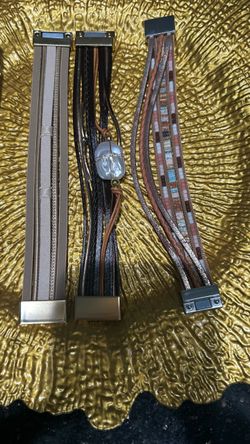 Multi-Strand  Bracelets Set of 3   Size 7”