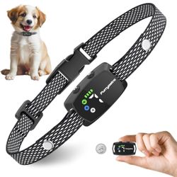 Dog Bark Collar for Small Medium Dogs and Puppies. No Shock Safe & Humane Barking Collar，Anti Bark Training Collar with 7 Adjustable Sensitivity & 3 A