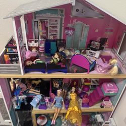 Barbie House, Camper Van, Omg Dolls And Mini Brands 