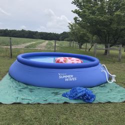 15ft x 3ft Above Ground Inflatable Pool. Pump Included!
