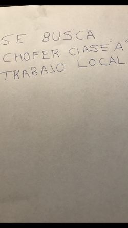 Se solicita chofer clase A